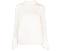 Gehäkelter Pullover mit V-Ausschnitt