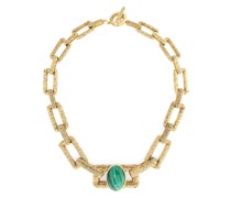 Tucuma malachite-stone choker necklace