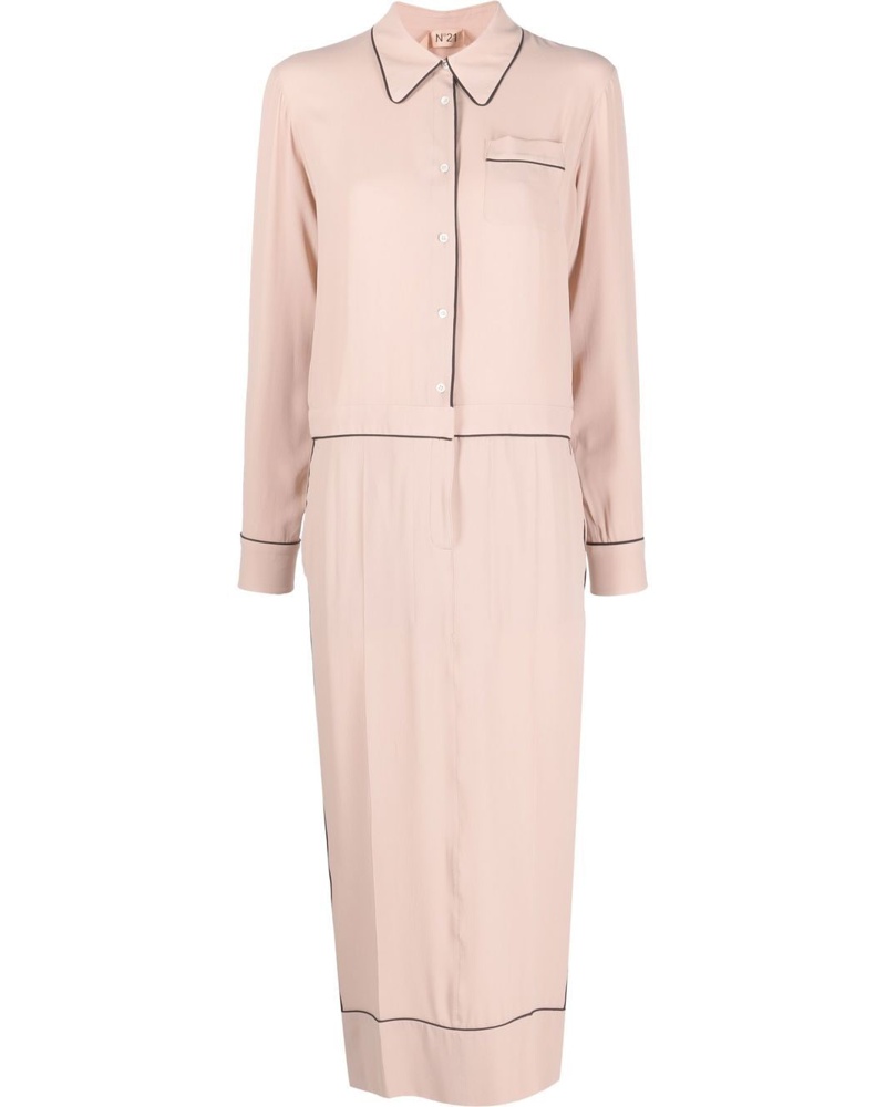 N° 21 Damen Hemdkleid mit Paspeln