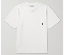 T-Shirt aus Baumwoll-Jersey mit Logoapplikation in Stückfärbung