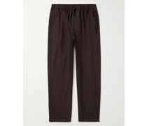 Alva schmal zulaufende Hose aus Baumwoll-Ripstop mit Kordelzugbund