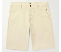 Crown 1005 gerade geschnittene Shorts aus Stretch-Baumwoll-Twill in Stückfärbung