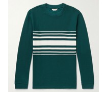Gestreiftes Sweatshirt aus Baumwoll-Piqué