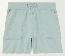 Gerade geschnittene Shorts aus Biobaumwoll-Jersey mit Kordelzugbund in Distressed-Optik