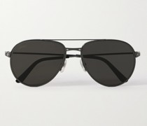 Santos Aviator-Style Gunmetal-Tone Sunglasses