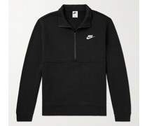 Sportswear Club Sweatshirt aus Jersey aus einer Baumwollmischung mit Logostickerei und kurzem Reißverschluss