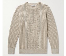 Aran Pullover aus Leinen in Zopfstrick