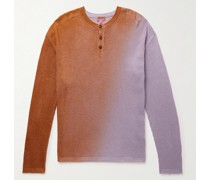 Henley Shirt aus einer Mischung aus Baumwolle und „Oasi“-Kaschmir in Waffelstrick mit Farbverlauf
