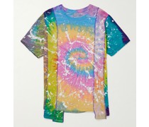 Patchwork Paint-Splattered Tie-Dyed Cotton-Jersey T-Shirt