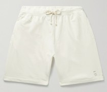 Shorts mit Kordelzugbund und geradem Bein aus Baumwoll-Jersey in Stückfärbung