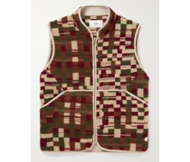 Puzzle Weste aus Fleece mit Jacquard-Muster