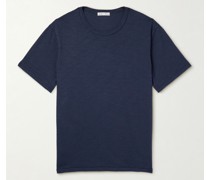 Standard schmal geschnittenes T-Shirt aus Flammgarn-Jersey aus Baumwolle
