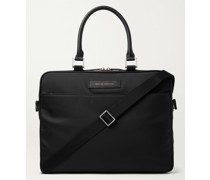 Haneda Leather-Trimmed Nylon Briefcase