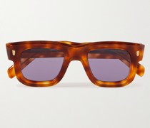 1402 Sonnenbrille mit eckigem Rahmen aus Azetat in Schildpattoptik
