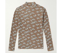 T-Shirt aus Baumwolle in Waffelstrick mit Logoprint