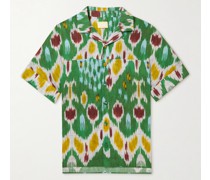 Philip Convertible-Collar Printed Cotton and Linen-Blend Shirt