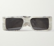 Milano Sonnenbrille mit eckigem Rahmen aus marmoriertem Azetat
