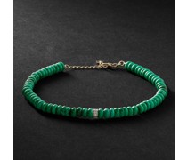 Armband aus Gold mit Perlen aus Malachiten und Diamanten