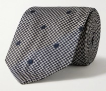 + Drake's Krawatte aus Seidengrenadine mit Jacquard-Punktemuster, 8 cm