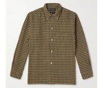 Kariertes Baumwollhemd mit Button-Down-Kragen