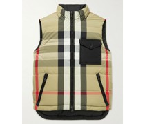 Reversible Checked Quilted Shell  Down Gilet