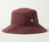 Fischerhut aus Baumwoll-Twill mit Logostickerei und Applikation