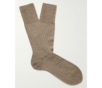 No 2 Ribbed Cashmere-Blend Socks