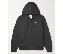 Logo-Embroidered Padded Cotton-Canvas Hooded Jacket