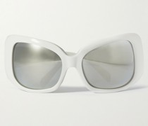 Sonnenbrille mit eckigem Rahmen aus Azetat