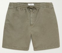 Gerade geschnittene Shorts aus einer Baumwoll-Leinenmischung mit Kordelzugbund
