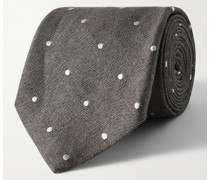 Krawatte aus einer Leinen-Seidenmischung mit Punkten, 8 cm
