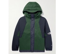 Black Series Daunenjacke aus Twill mit Fischgratmuster, Logostickerei und Kapuze