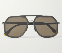 Pilotensonnenbrille aus Harz mit goldfarbenen Details