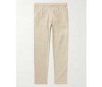 Straight-Leg Cotton-Blend Trousers