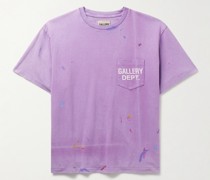 T-Shirt aus Baumwoll-Jersey mit Farbspritzern und Logoprint