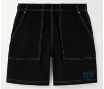 Nathan gerade geschnittene Shorts aus Nylon mit Logostickerei