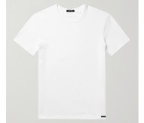 Schmal geschnittenes T-Shirt aus Stretch-Baumwoll-Jersey