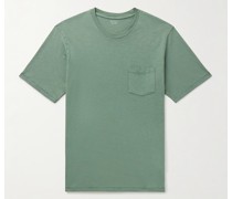 Pocket T-Shirt aus Flammgarn-Jersey aus Baumwolle in Stückfärbung