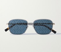 CD Diamond S4U silberfarbene Sonnenbrille mit D-Rahmen und Details aus Azetat