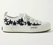 Appliquéd Leather and Canvas Sneakers