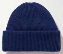 Gerippte Beanie aus Wolle