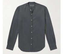 Gaspard Hemd aus Tencel™ Lyocell mit Stehkragen in Stückfärbung