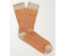 Striped Cotton-Blend Socks