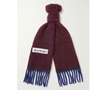 Vally karierter Strickschal mit Fransen