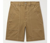 Loukas gerade geschnittene Shorts aus Baumwoll-Canvas mit aufgesetzten Partien