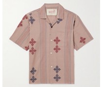 Ayo Hemd aus Baumwolle mit wandelbarem Kragen, Streifen und Stickereien