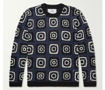 Gehäkelter Pullover aus einer Wollmischung