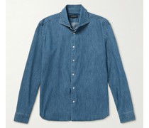 Hemd aus Baumwoll-Chambray mit Cutaway-Kragen