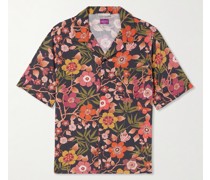 Hemd aus Webstoff mit Blumenprint und Reverskragen