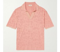 Polohemd aus Baumwoll-Jacquard mit Streifen